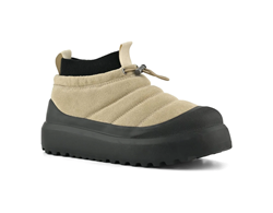 HOODY SNEAKER IN PELLE IMBOTTITA OATMEAL